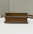 FENDI Peekaboo Handwoven Leather Large Handbag