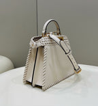 FENDI Peekaboo Handwoven Leather Handbag