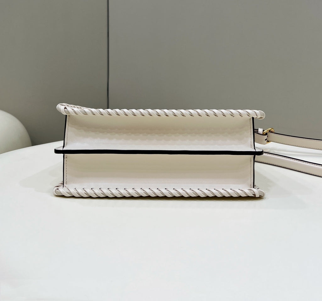 FENDI Peekaboo Handwoven Leather Handbag