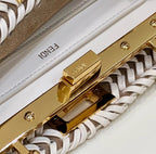 FENDI Peekaboo Handwoven Leather Handbag