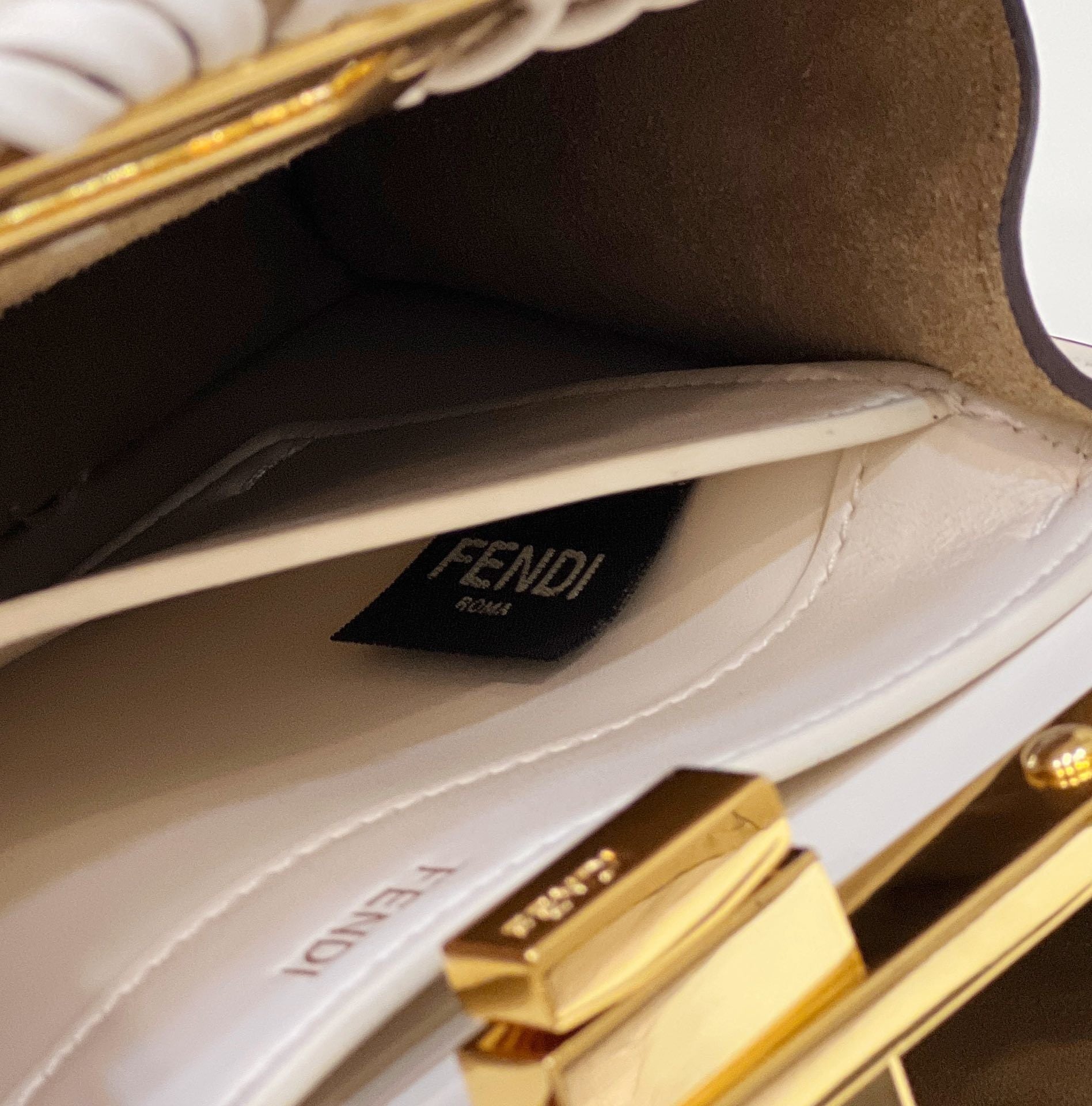 FENDI Peekaboo Handwoven Leather Handbag