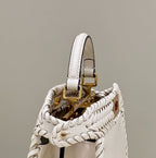 FENDI Peekaboo Handwoven Leather Handbag