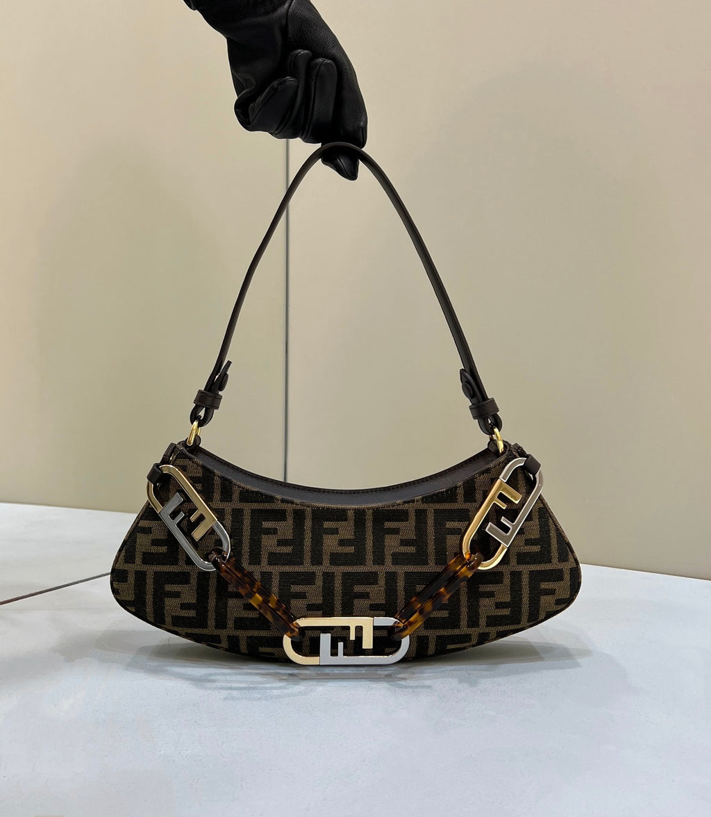 FENDI O’Lock Acrylic Handle Clutch