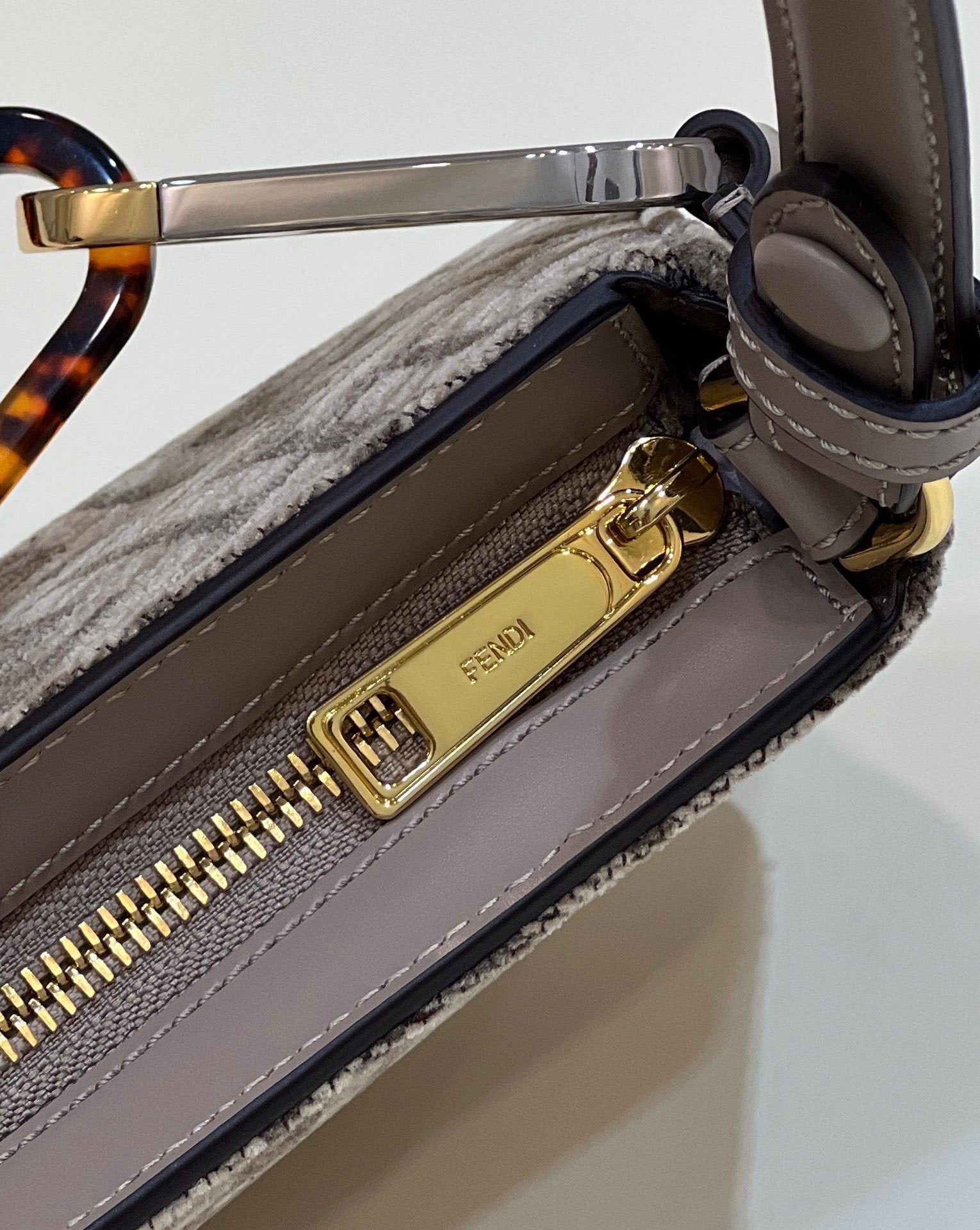 FENDI O’Lock Acrylic Handle Clutch