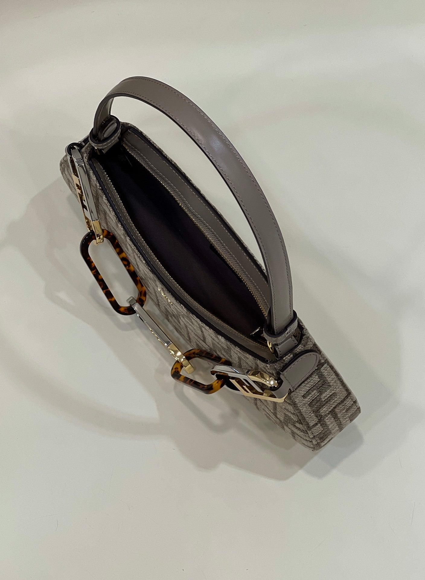 FENDI O’Lock Acrylic Handle Clutch