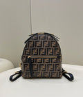 FENDI FF Logo Embossed Leather Backpack