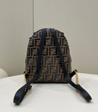 FENDI FF Logo Embossed Leather Backpack