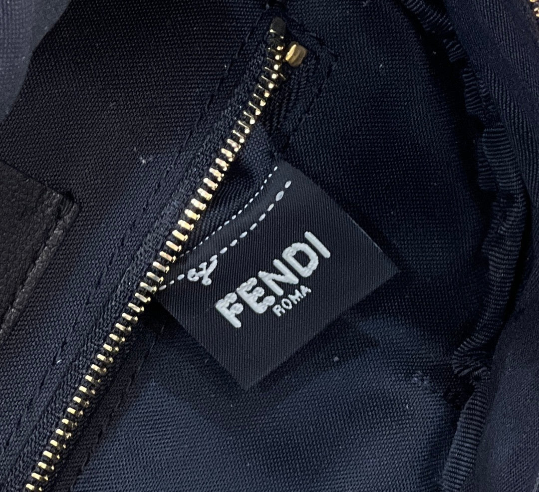 FENDI FF Logo Embossed Leather Backpack