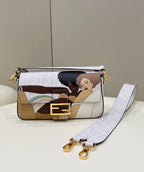 FENDI Baguette Medium FF Fabric Handbag
