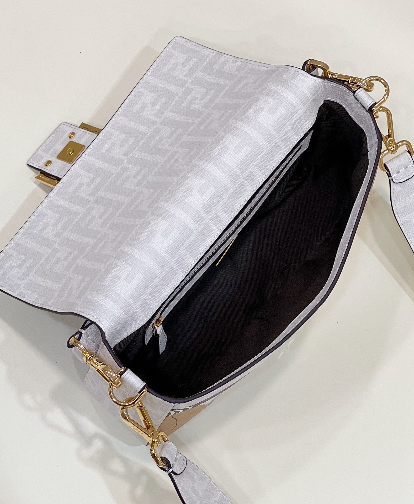 FENDI Baguette Medium FF Fabric Handbag