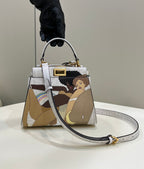 FENDI Peekaboo Glazed FF Small Handbag