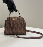 FENDI Peekaboo Glazed FF Small Handbag