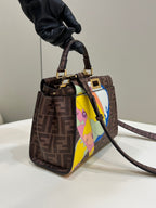 FENDI Peekaboo Glazed FF Small Handbag