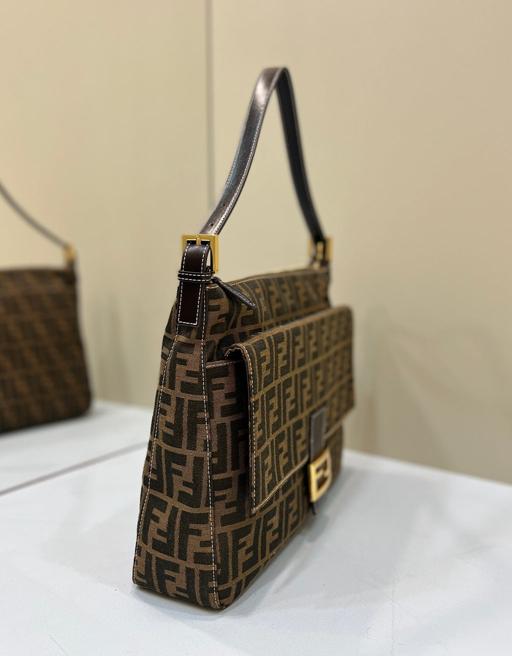 FENDI FF Canvas Large Underarm Bag