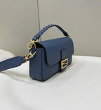 FENDI Hand-Stitched Baguette Leather Handbag