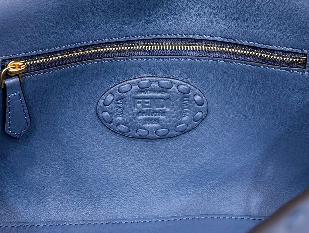 FENDI Hand-Stitched Baguette Leather Handbag