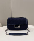 FENDI 3D FF Chain Baguette Handbag