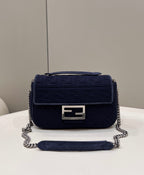 FENDI 3D FF Chain Baguette Handbag