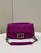 FENDI 3D FF Chain Baguette Handbag