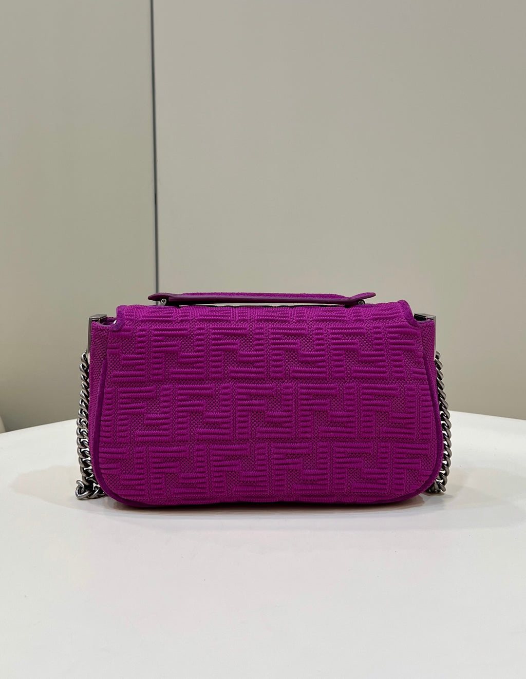 FENDI 3D FF Chain Baguette Handbag