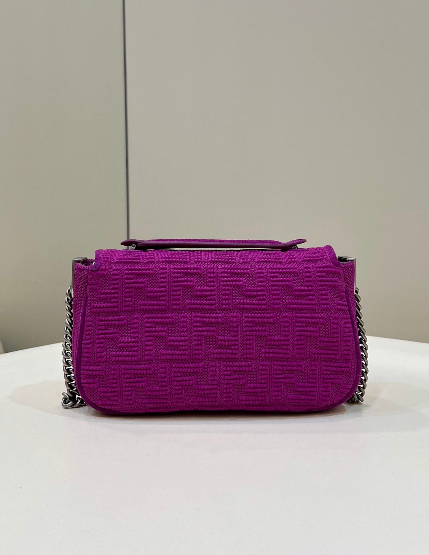 FENDI 3D FF Chain Baguette Handbag