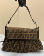 FENDI FF Canvas Vintage Barrel Bag