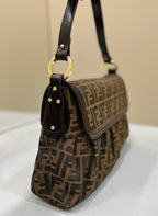 FENDI FF Canvas Vintage Barrel Bag