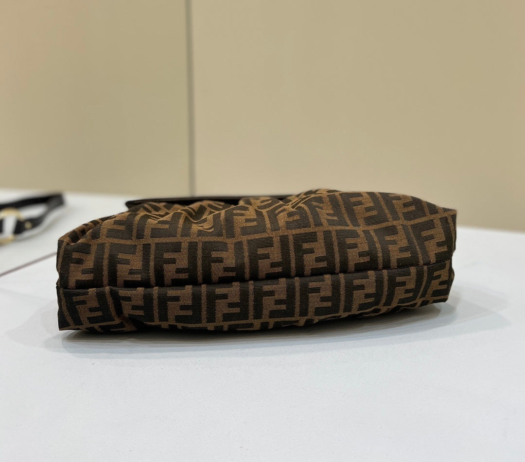 FENDI FF Canvas Vintage Barrel Bag