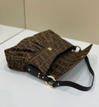 FENDI FF Canvas Vintage Barrel Bag