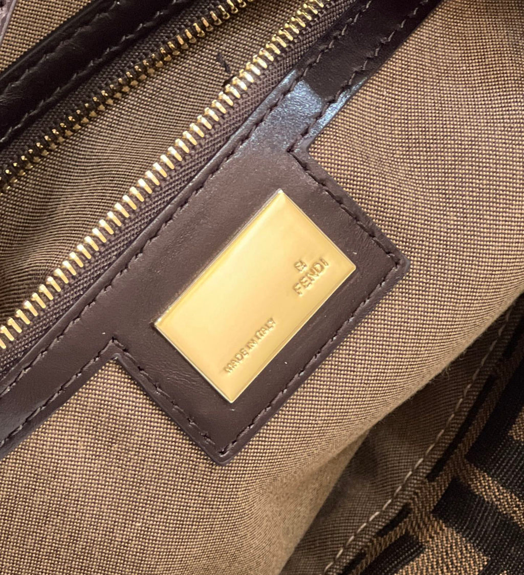 FENDI FF Canvas Vintage Barrel Bag