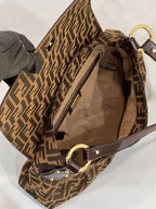 FENDI FF Canvas Vintage Barrel Bag
