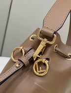 FENDI Mini Woven-Base Leather Bucket Bag