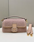 FENDI Shearling Baguette Handbag