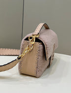 FENDI Shearling Baguette Handbag