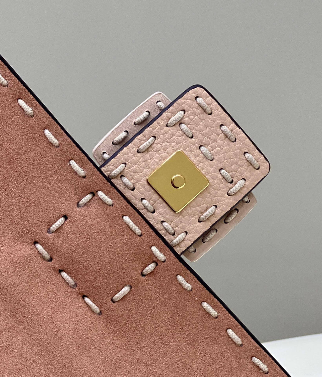 FENDI Shearling Baguette Handbag