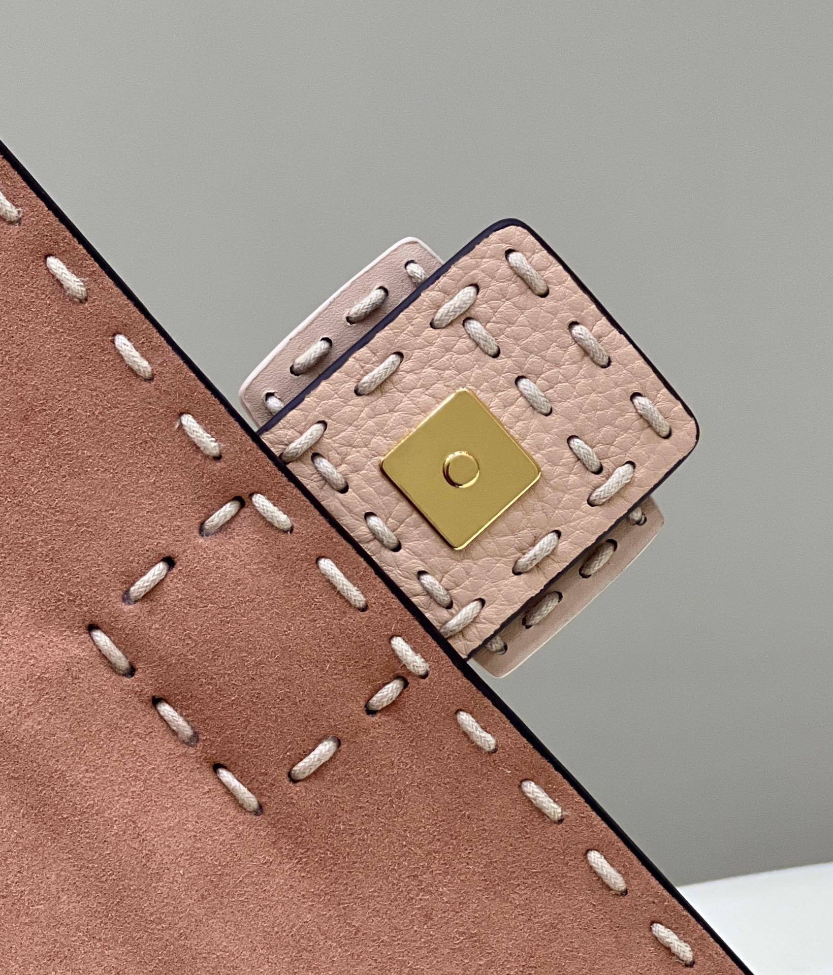 FENDI Shearling Baguette Handbag