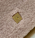 FENDI Shearling Baguette Handbag