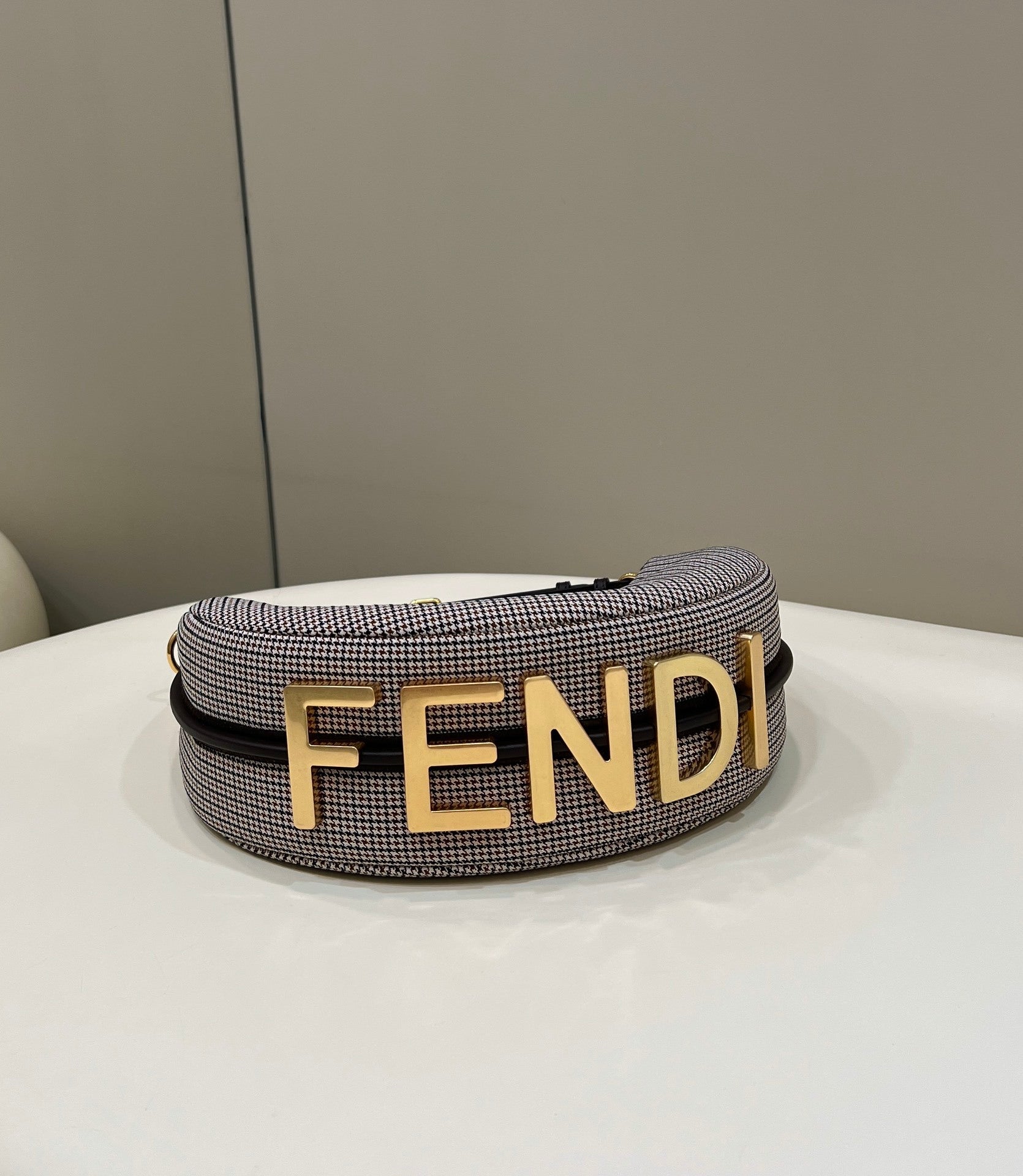FENDI Crescent Underarm Denim Handbag
