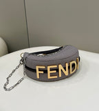 FENDI Crescent Underarm Denim Handbag