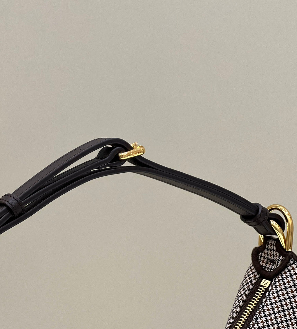 FENDI Crescent Underarm Denim Handbag