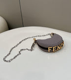 FENDI Crescent Underarm Mini Denim Handbag