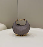 FENDI Crescent Underarm Mini Denim Handbag