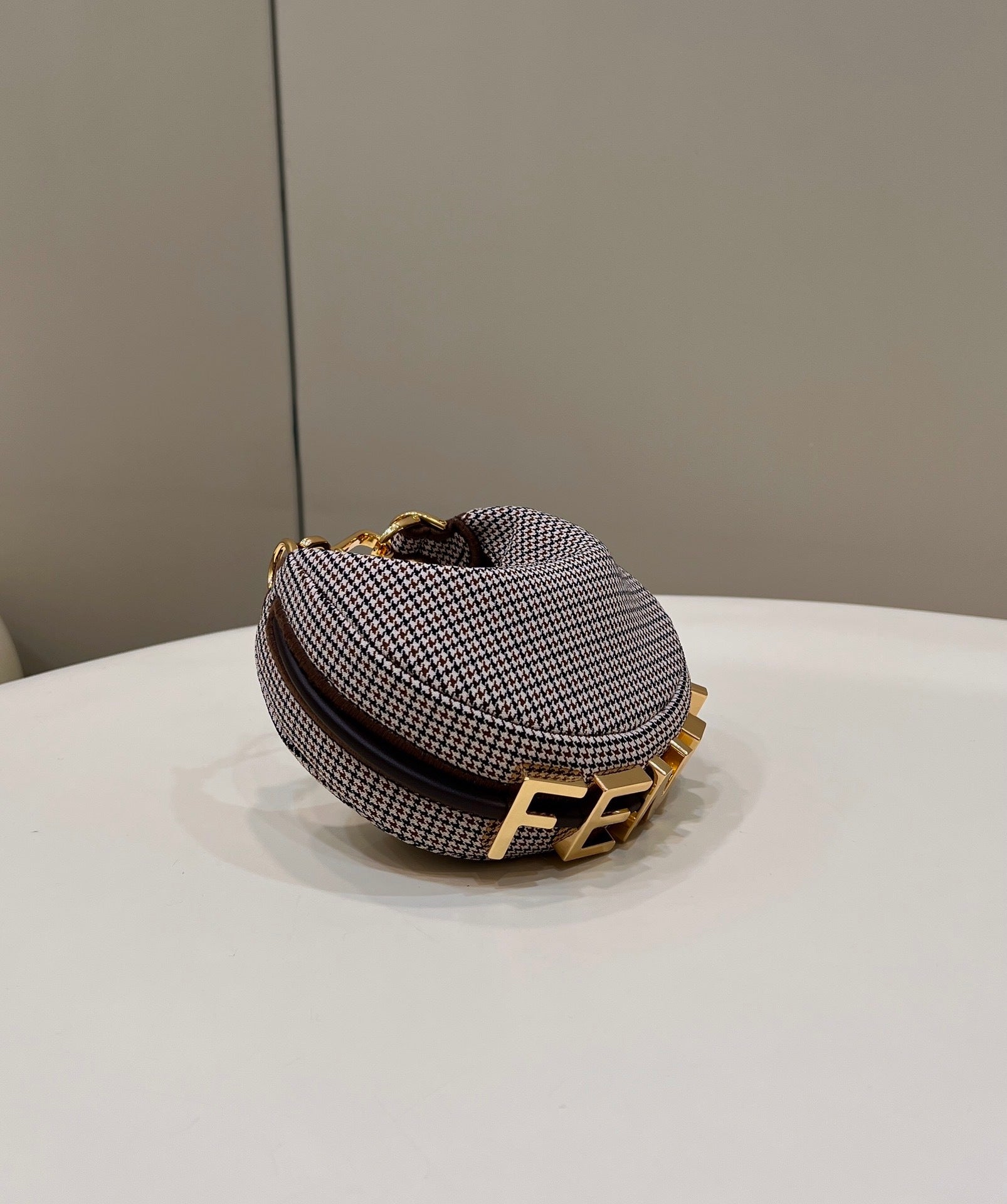 FENDI Crescent Underarm Mini Denim Handbag