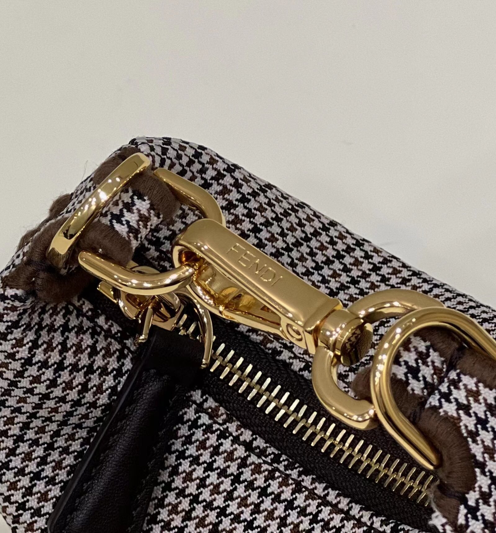 FENDI Crescent Underarm Mini Denim Handbag