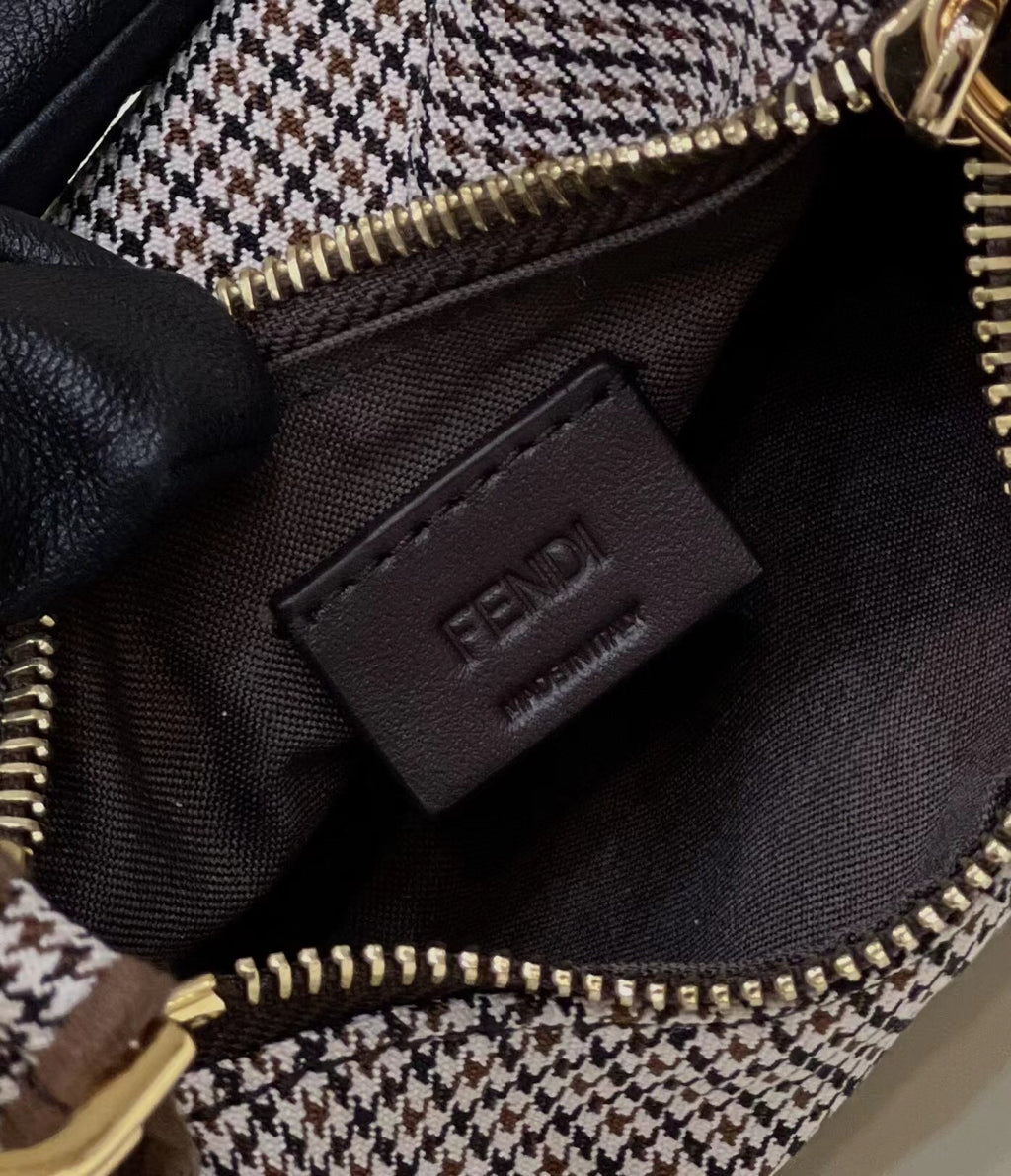 FENDI Crescent Underarm Mini Denim Handbag