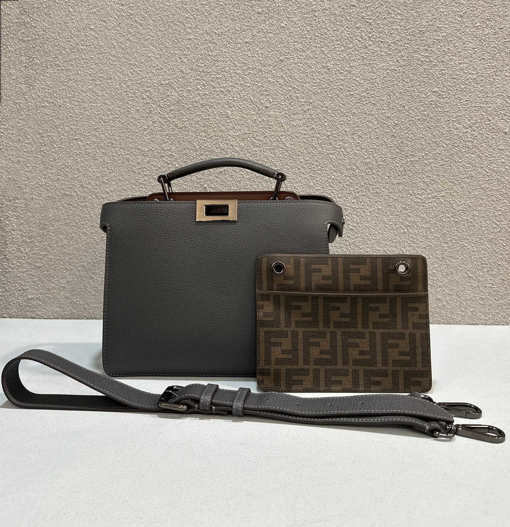 FENDI Men’s Peekaboo ISeeU Leather Handbag