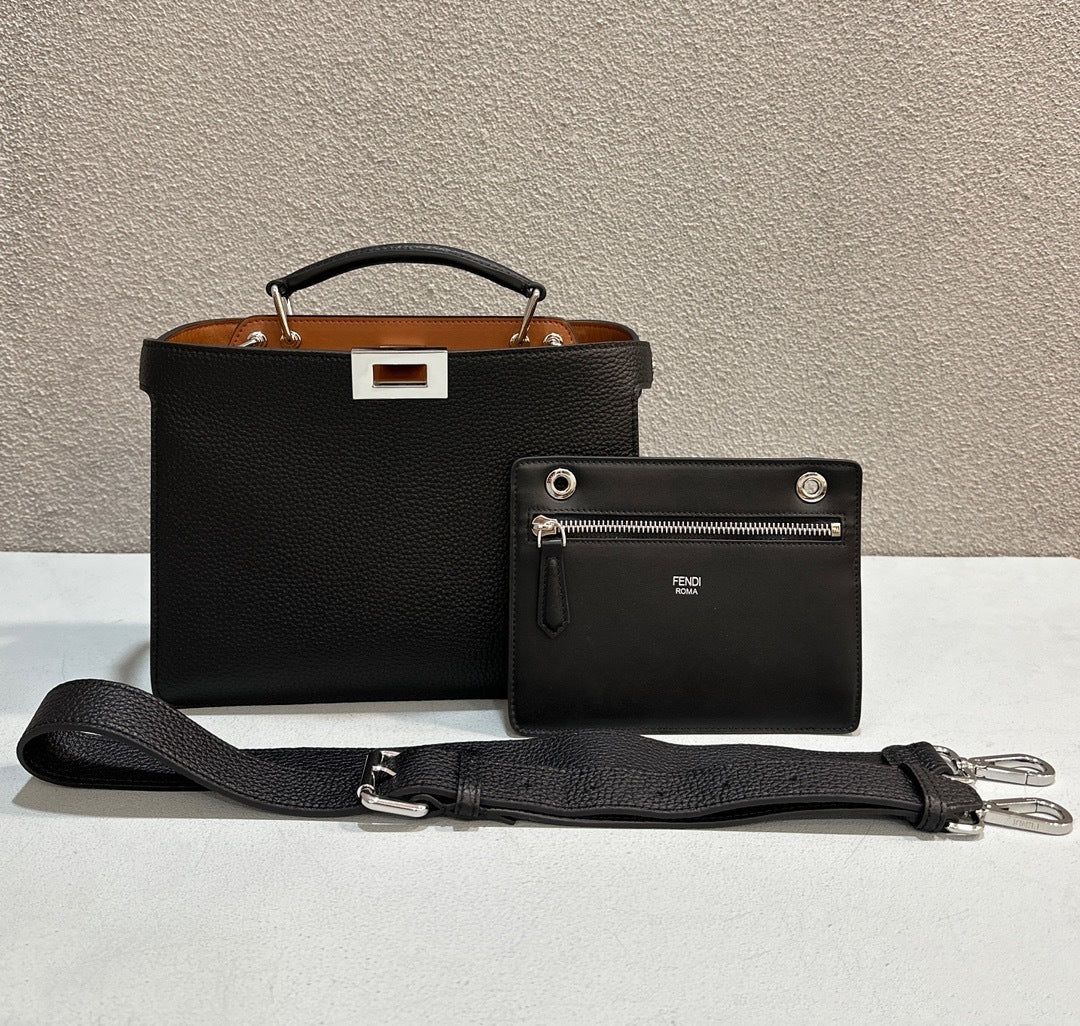 FENDI Men’s Peekaboo ISeeU Leather Handbag