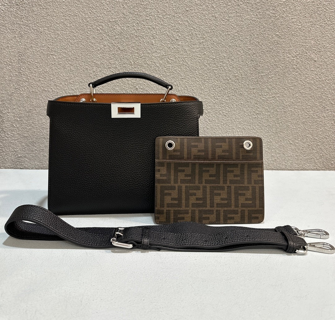 FENDI Men’s Peekaboo ISeeU Leather Handbag