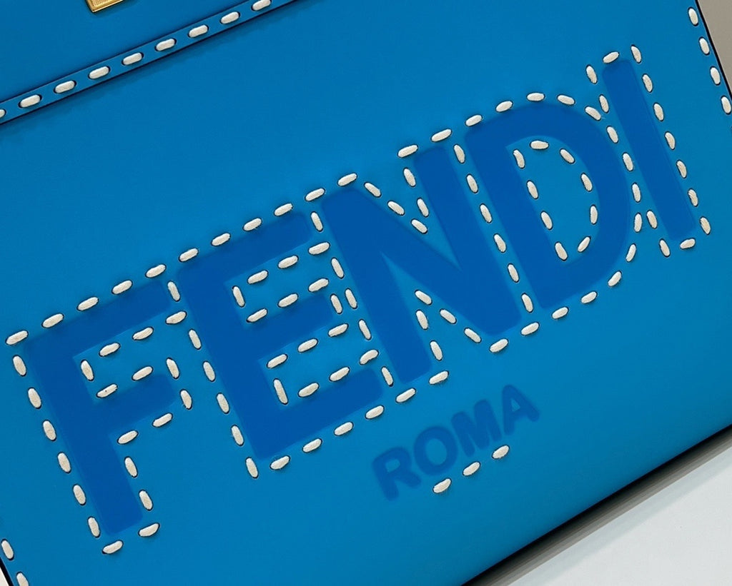 FENDI Stitched Leather Tote Bag