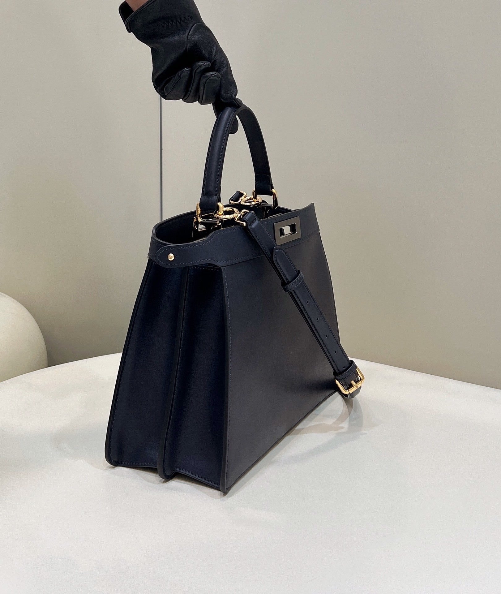 FENDI Peekaboo ISeeU Accordion Leather Handbag